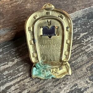 Antique Horseshoe Jockey Advertising Paper Clip